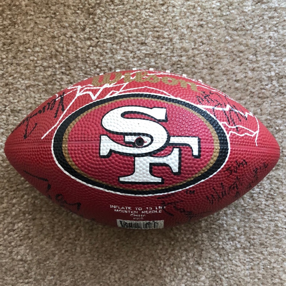 Signed SF 49ers Medium Sized Football- Jerry Rice & Others